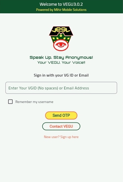 VEGU App Screenshot